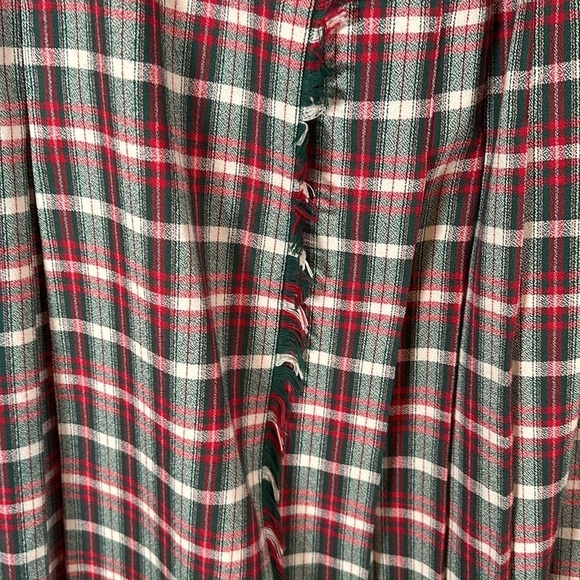 Susan Bristol Vintage Plaid Pleated Wrap Maxi Skirt English Holiday Size 10 - Picture 2 of 9